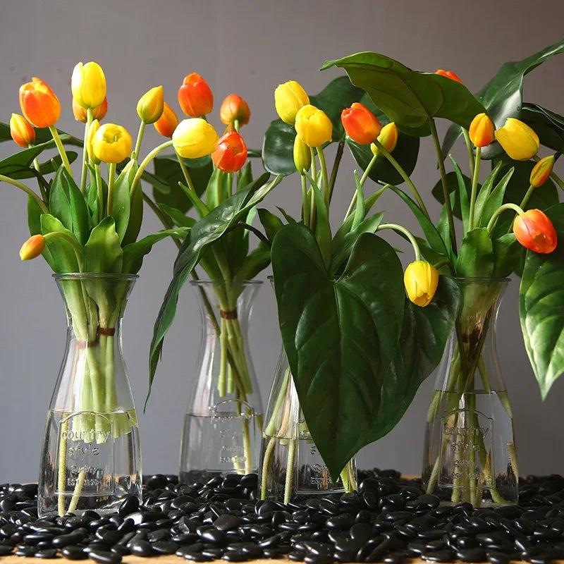 5pcs/Bouquet New Silicone Tulip Artificial Flower 40cm Real Touch Fake Plant B For Wedding Decoration Home Garen Acceeeories