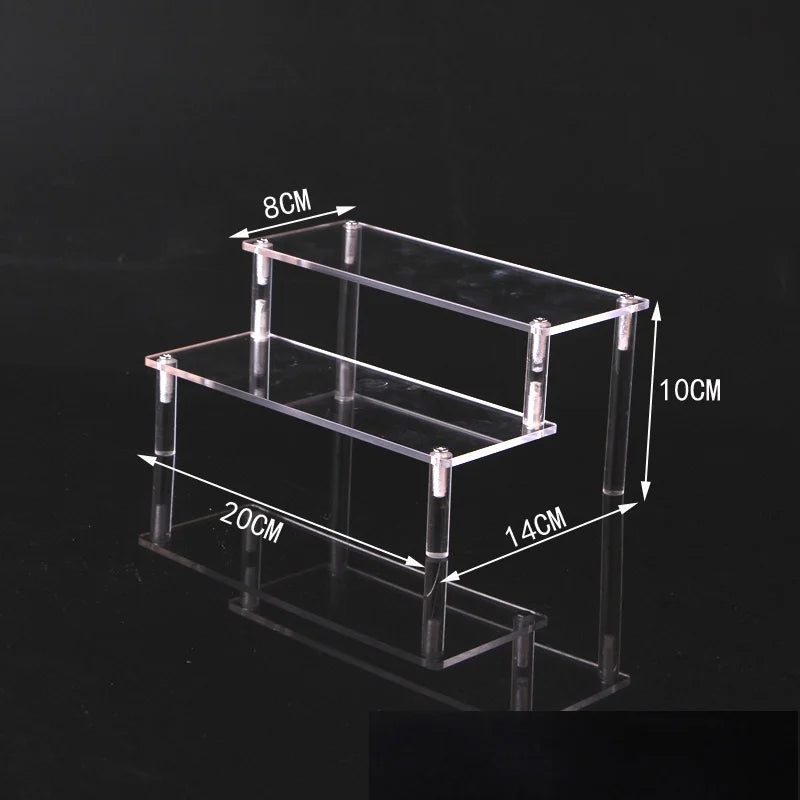 Black Acrylic Riser Display Shelf Perfume Stand Cologne Cupcake Stand for Funko POP Figures Desserts Holder Collection Cosmetic