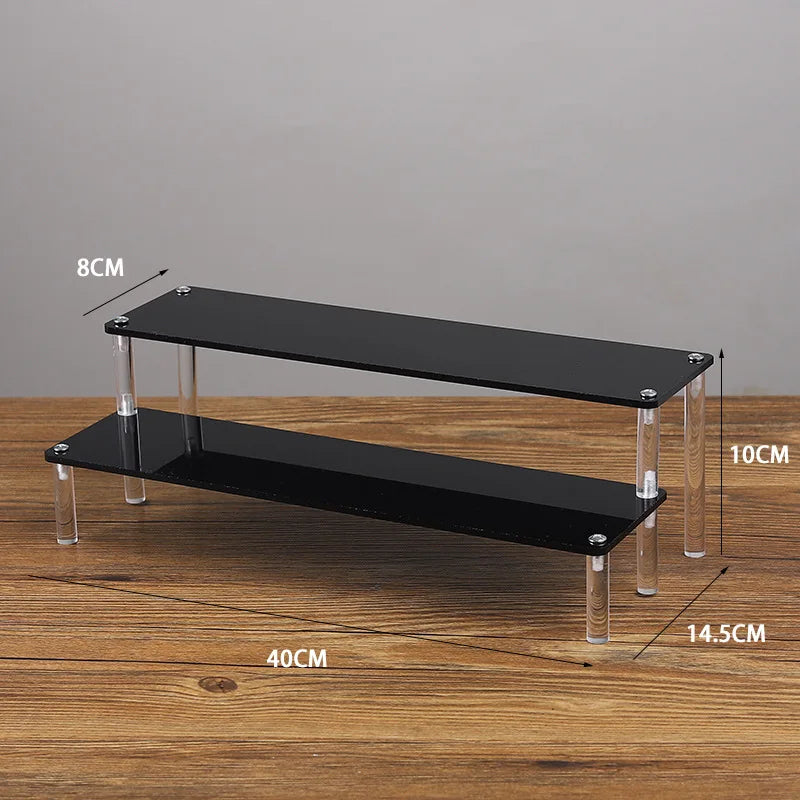 Black Acrylic Riser Display Shelf Perfume Stand Cologne Cupcake Stand for Funko POP Figures Desserts Holder Collection Cosmetic
