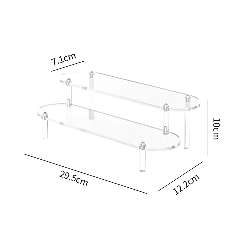 Acrylic Display Stand Rounded Corners Display Shelf Cupcake Perfume Jewelry Organizer Transparent Shelves Storage Organization