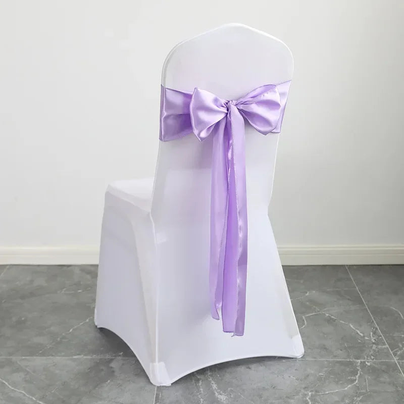 Satin Sash Bow Tie Self-Tie Wedding Decoration Chair - Shiny Look Luxury for Birthday Party Festival Hotel Holiday Dining Room