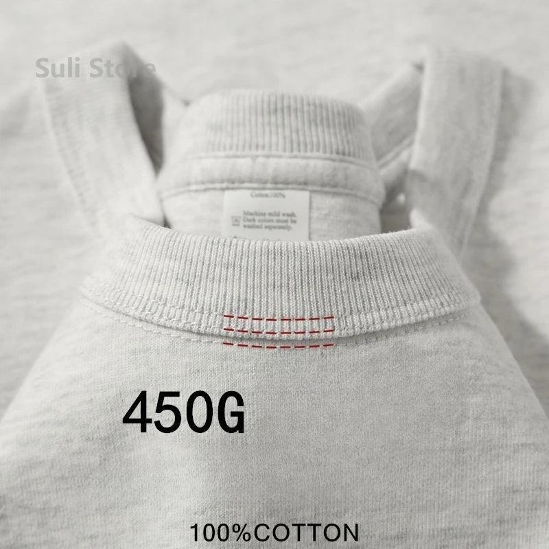 100% Cotton T Shirts Unisex 450G High Quality White T-shirts Tee Shirts Summer Blank Tshirt For Men Camisetas Para Hombre