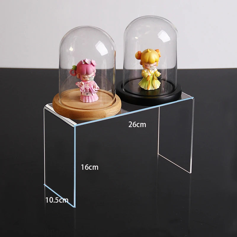 Acrylic Riser,Rectangular Acrylic Display Stand Shelf Clear Display Risers for Decor,Cake,Funko Pop,Retail Shoe Showcase Shelves