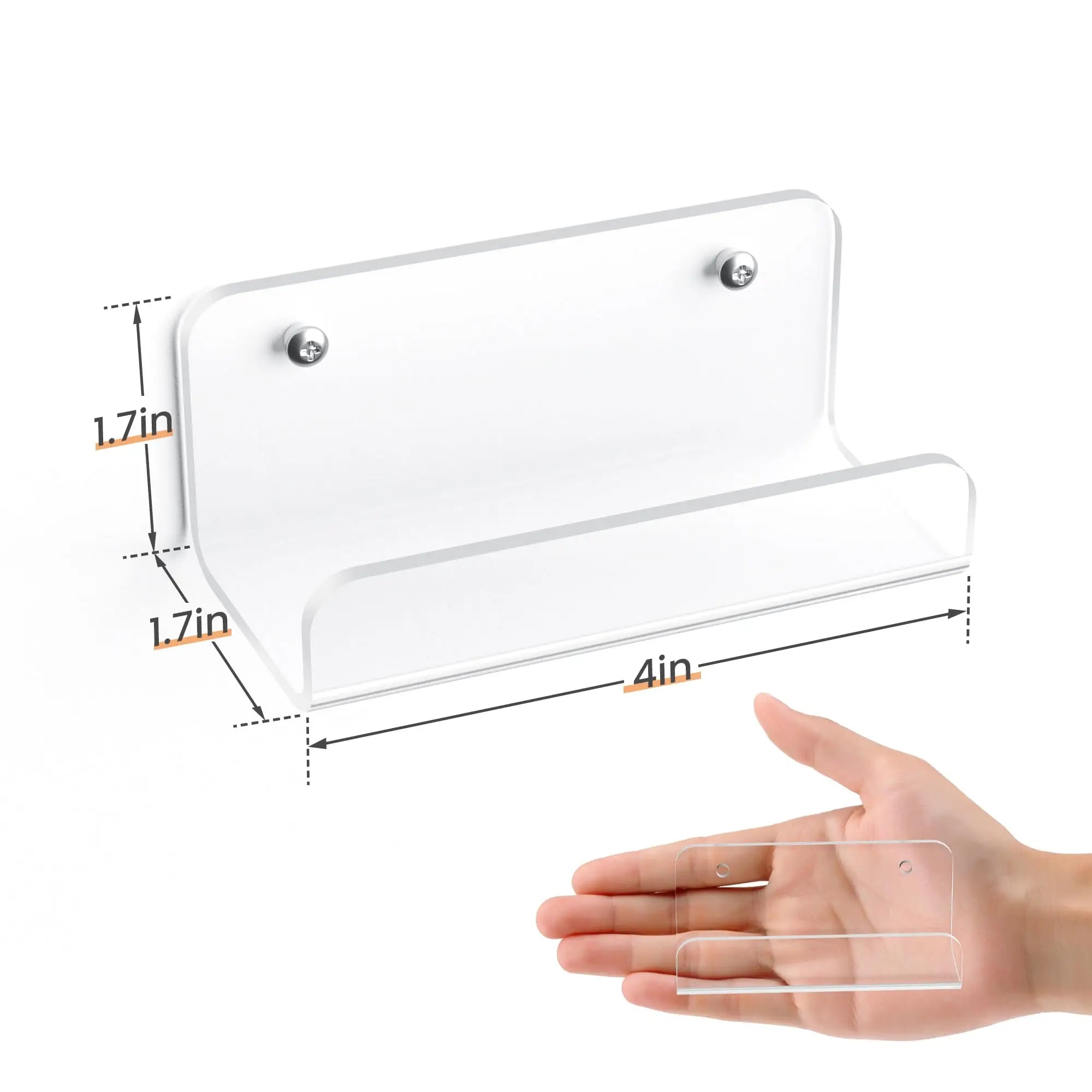 Upsimples 6 Pack CD Display Wall Mount Shelves 4" Vinyl Holder Record Storage Acrylic Floating Shelves Wall Decor Kids Books