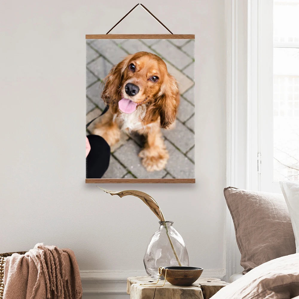 Magnetic Frames Teak Pine Wood Picture Poster Hanger Frame For Wall Art Canvas Print Painting Kids Room Home Decor 30x40 40x60CM