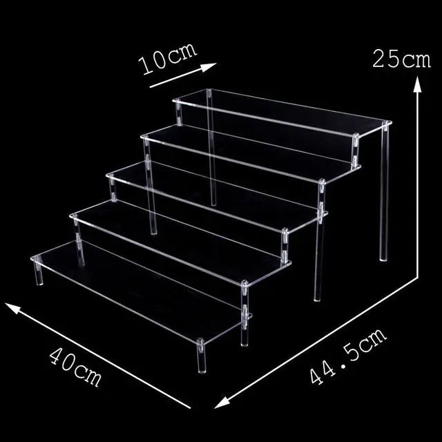 Black Acrylic Riser Display Shelf Perfume Stand Cologne Cupcake Stand for Funko POP Figures Desserts Holder Collection Cosmetic
