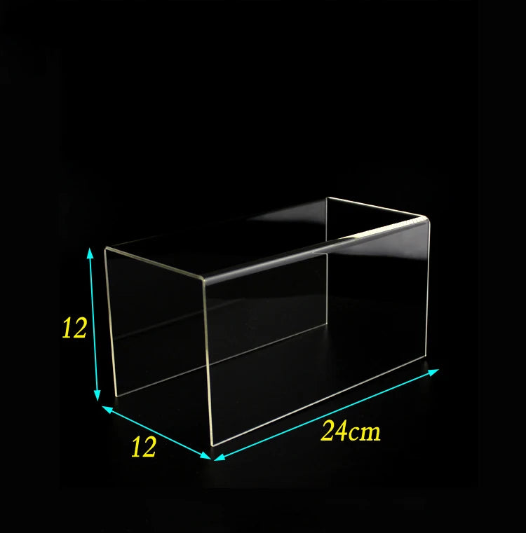 Acrylic Riser,Rectangular Acrylic Display Stand Shelf Clear Display Risers for Decor,Cake,Funko Pop,Retail Shoe Showcase Shelves
