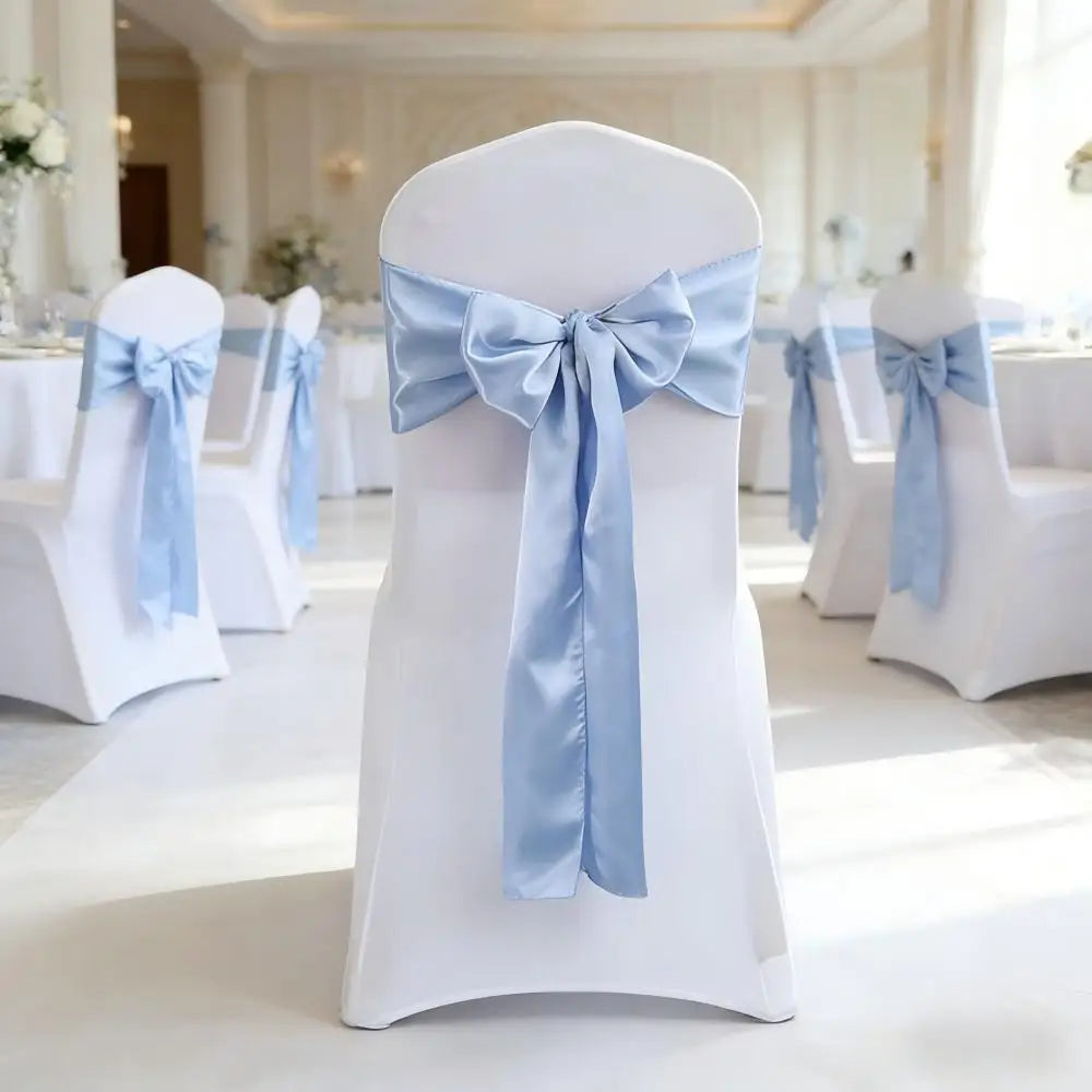 Satin Sash Bow Tie Self-Tie Wedding Decoration Chair - Shiny Look Luxury for Birthday Party Festival Hotel Holiday Dining Room