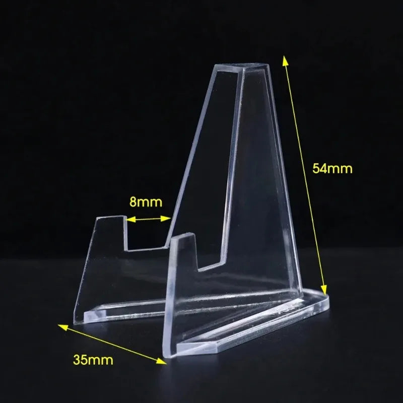 50/1pcs Transparent Acrylic Coin Display Stand Holders Small Easel Rack Card Commemorative Challenge Coin Capsule Holder Support