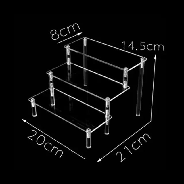 Black Acrylic Riser Display Shelf Perfume Stand Cologne Cupcake Stand for Funko POP Figures Desserts Holder Collection Cosmetic