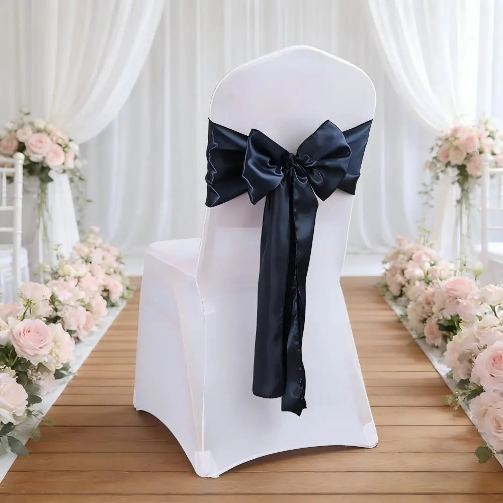 Satin Sash Bow Tie Self-Tie Wedding Decoration Chair - Shiny Look Luxury for Birthday Party Festival Hotel Holiday Dining Room
