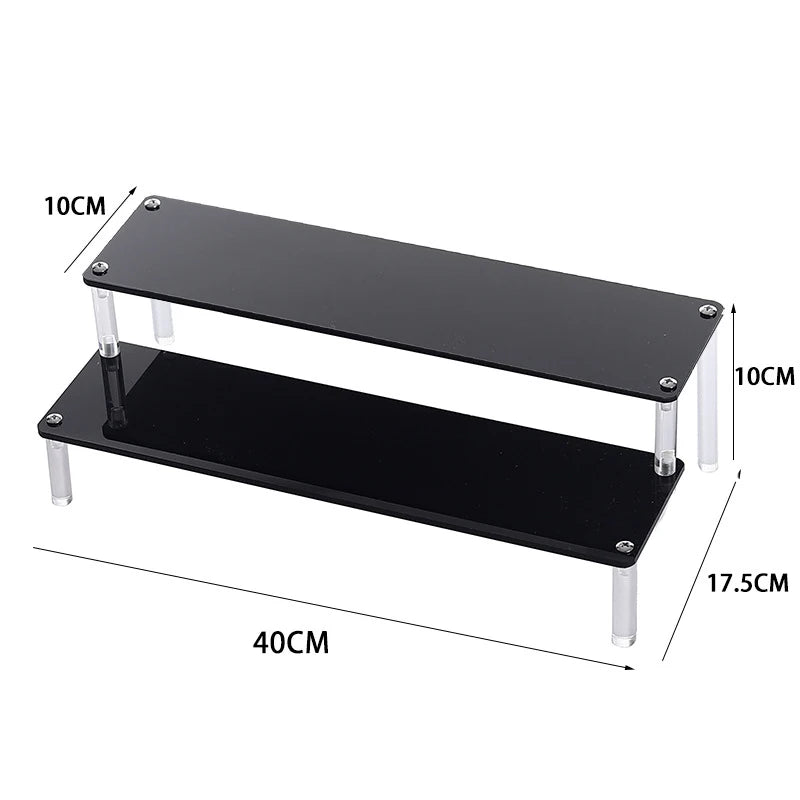 Black Acrylic Riser Display Shelf Perfume Stand Cologne Cupcake Stand for Funko POP Figures Desserts Holder Collection Cosmetic
