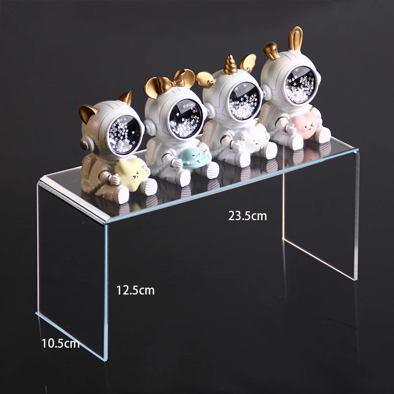 Acrylic Riser,Rectangular Acrylic Display Stand Shelf Clear Display Risers for Decor,Cake,Funko Pop,Retail Shoe Showcase Shelves