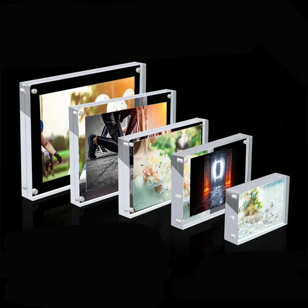 1 Pc Transparent Photo Frame Acrylic Magnetic Display Frame Poster Display Stand 3/5mm For Room Desk Home Decoration