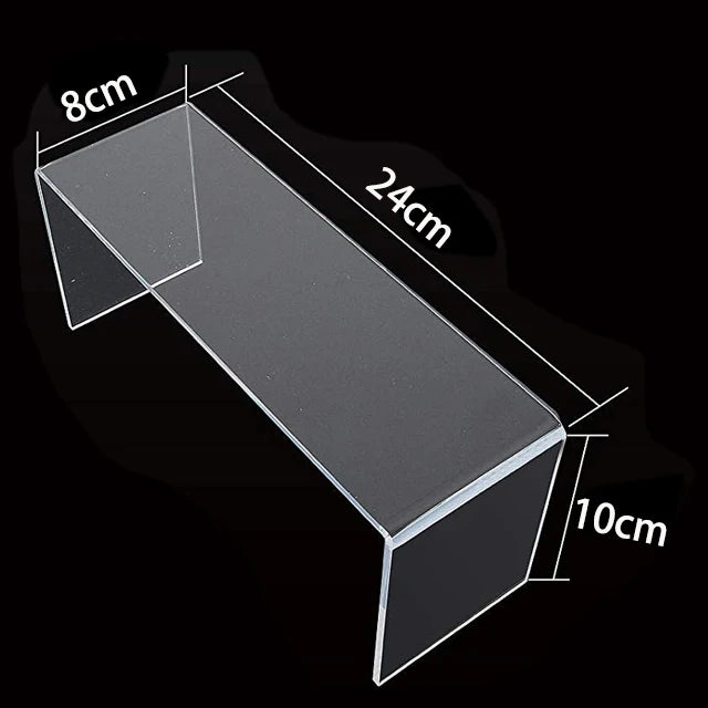 U Shape Acrylic Display Riser Stand, Clear Jewelry Display Riser Shelf Showcase For Dessert Cupcake Shoes Anime Figure Display