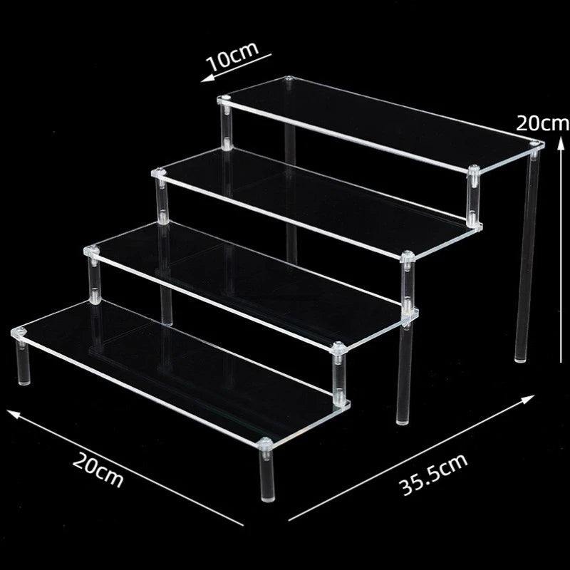 Black Acrylic Riser Display Shelf Perfume Stand Cologne Cupcake Stand for Funko POP Figures Desserts Holder Collection Cosmetic