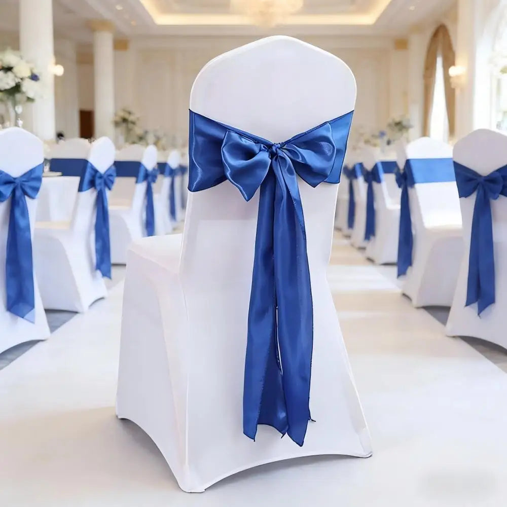 Satin Sash Bow Tie Self-Tie Wedding Decoration Chair - Shiny Look Luxury for Birthday Party Festival Hotel Holiday Dining Room