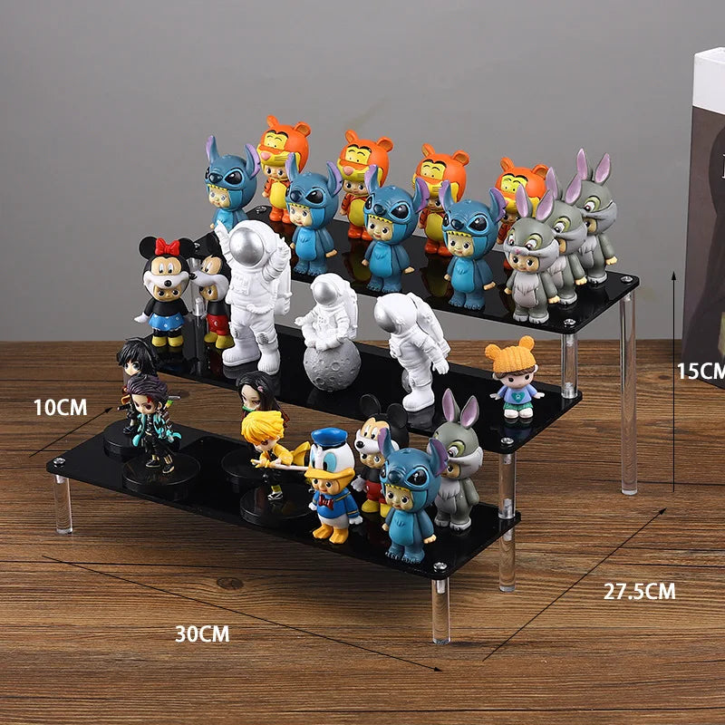 Black Acrylic Riser Display Shelf Perfume Stand Cologne Cupcake Stand for Funko POP Figures Desserts Holder Collection Cosmetic