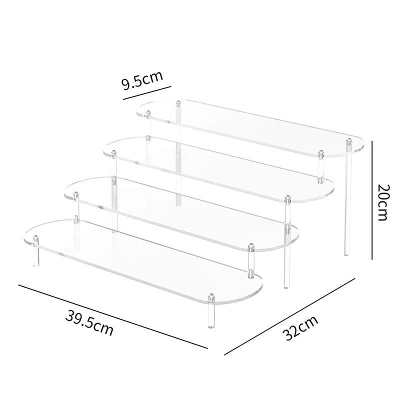 Acrylic Display Stand Rounded Corners Display Shelf Cupcake Perfume Jewelry Organizer Transparent Shelves Storage Organization