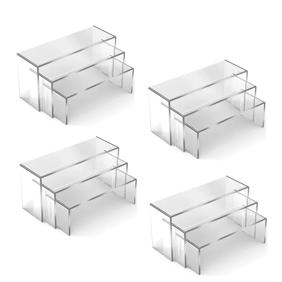 3/6/9/12Pcs Acrylic Display Stand Multifunctional Transparently Mini Model Storage Rack for Perfume Doll Jewelry Decor Organzier