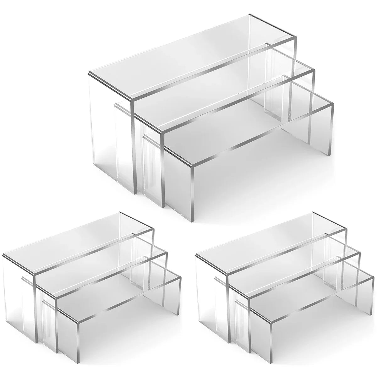 3/6/9/12Pcs Acrylic Display Stand Multifunctional Transparently Mini Model Storage Rack for Perfume Doll Jewelry Decor Organzier