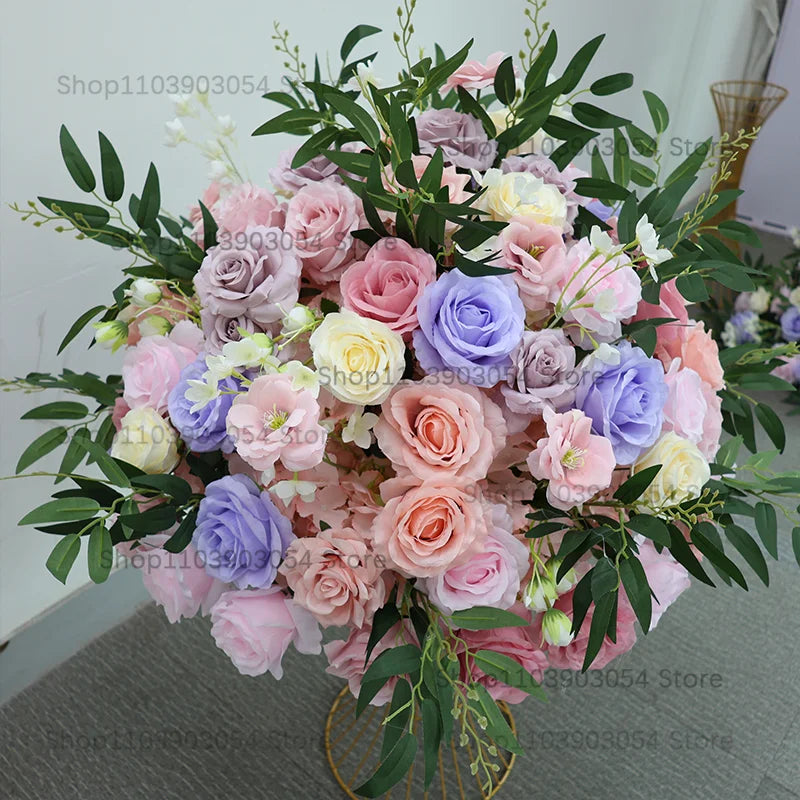 New 70/50/40/30/20cm Wedding Table Centerpiece Flower Wreath, Candlestick Decor, Rose, Green Leaf, Floral Arrangement, Christmas