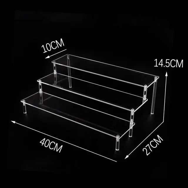 Black Acrylic Riser Display Shelf Perfume Stand Cologne Cupcake Stand for Funko POP Figures Desserts Holder Collection Cosmetic