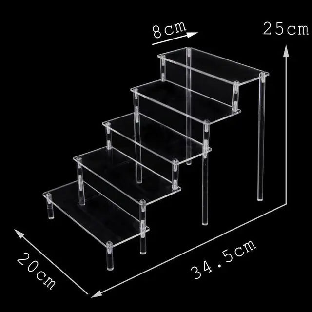 Black Acrylic Riser Display Shelf Perfume Stand Cologne Cupcake Stand for Funko POP Figures Desserts Holder Collection Cosmetic