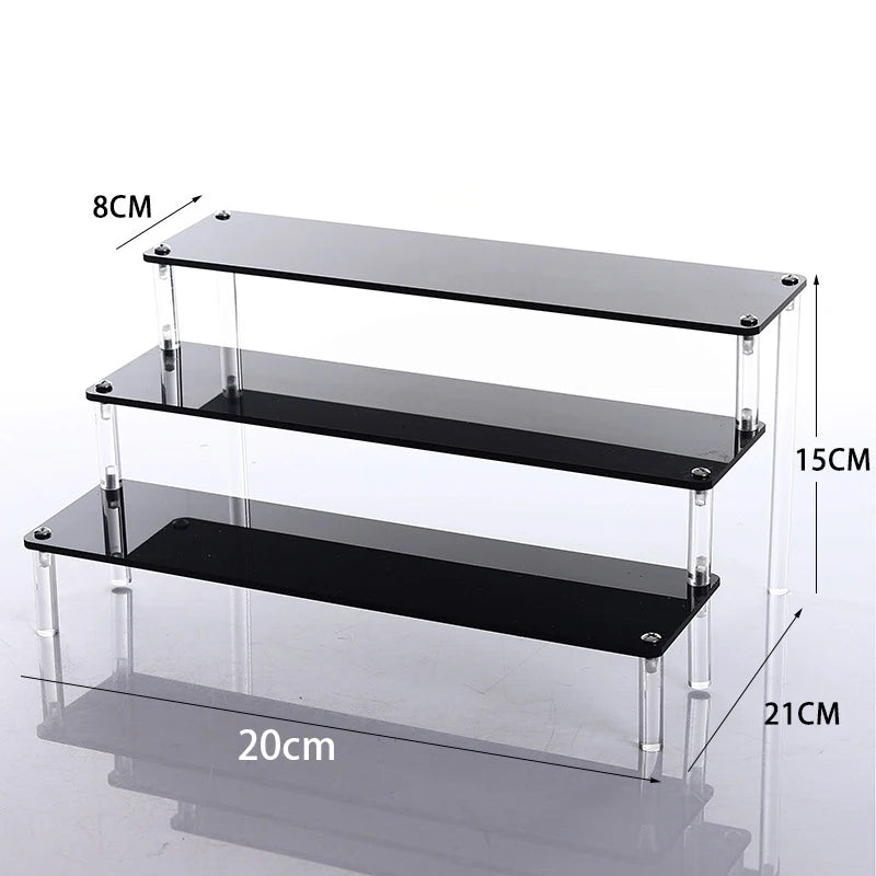 Black Acrylic Riser Display Shelf Perfume Stand Cologne Cupcake Stand for Funko POP Figures Desserts Holder Collection Cosmetic