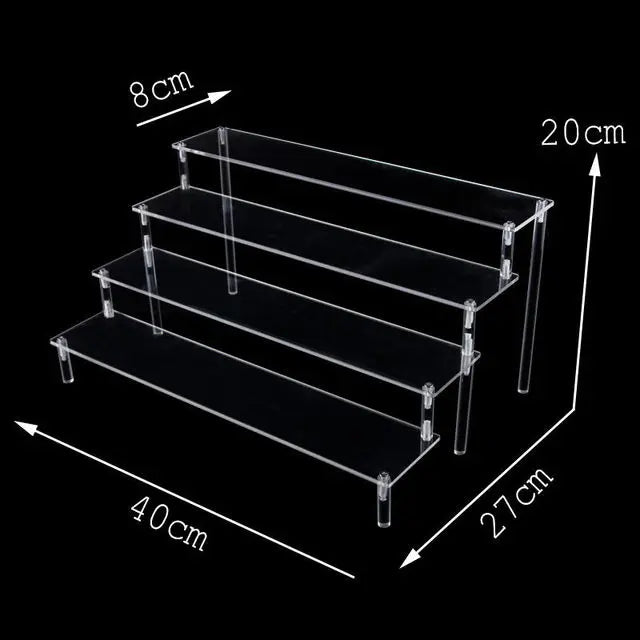 Black Acrylic Riser Display Shelf Perfume Stand Cologne Cupcake Stand for Funko POP Figures Desserts Holder Collection Cosmetic