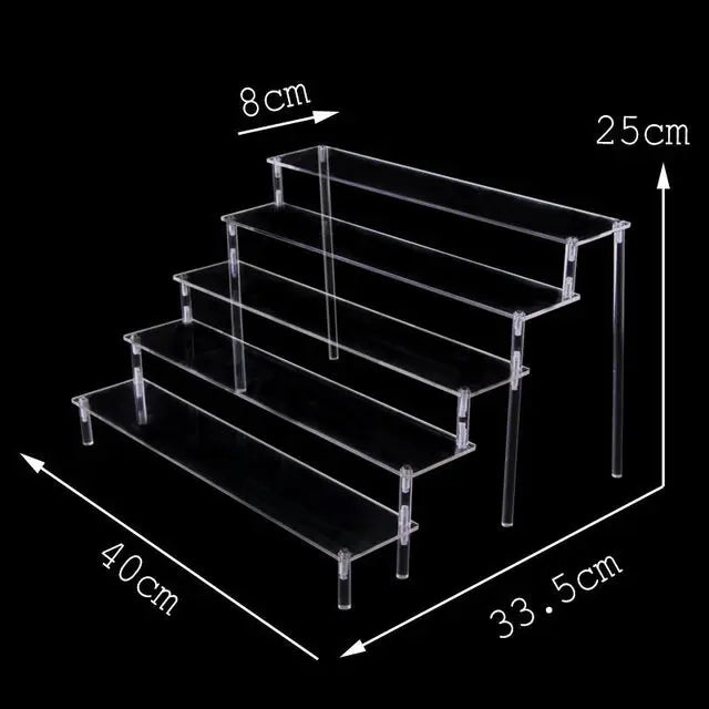 Black Acrylic Riser Display Shelf Perfume Stand Cologne Cupcake Stand for Funko POP Figures Desserts Holder Collection Cosmetic