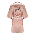 Wedding Party Team Bride Robe With Black Letters Kimono Satin Pajamas Bridesmaid Bathrobe SP003