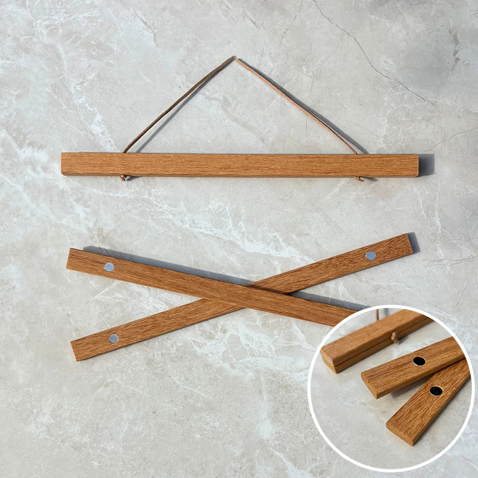 Magnetic Frames Teak Pine Wood Picture Poster Hanger Frame For Wall Art Canvas Print Painting Kids Room Home Decor 30x40 40x60CM