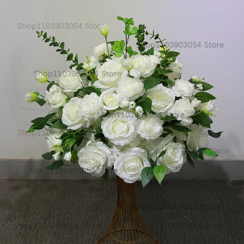 New 70/50/40/30/20cm Wedding Table Centerpiece Flower Wreath, Candlestick Decor, Rose, Green Leaf, Floral Arrangement, Christmas