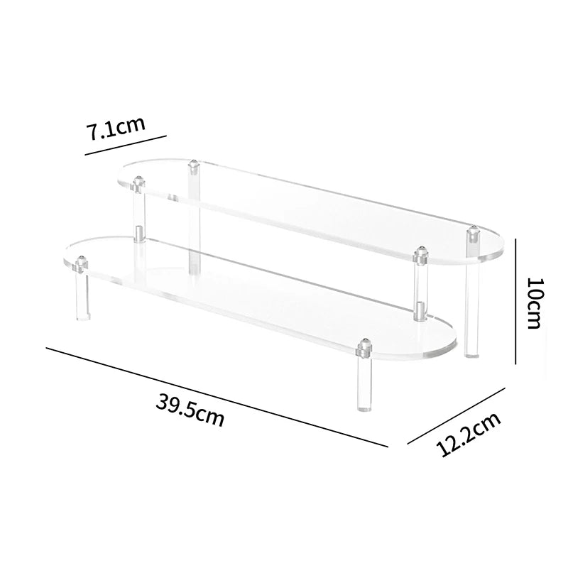 Acrylic Display Stand Rounded Corners Display Shelf Cupcake Perfume Jewelry Organizer Transparent Shelves Storage Organization