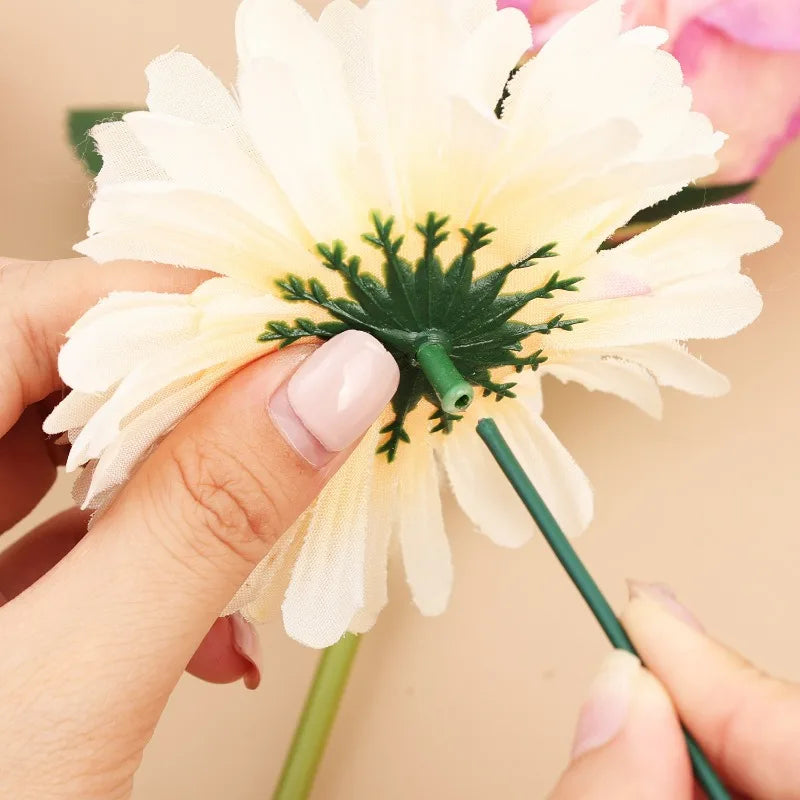 50-100Pcs Green Floral Wire Stems Flexible Iron For DIY Bouquets Flower Arrangement Crafting Supplies Wedding Party Home Decor