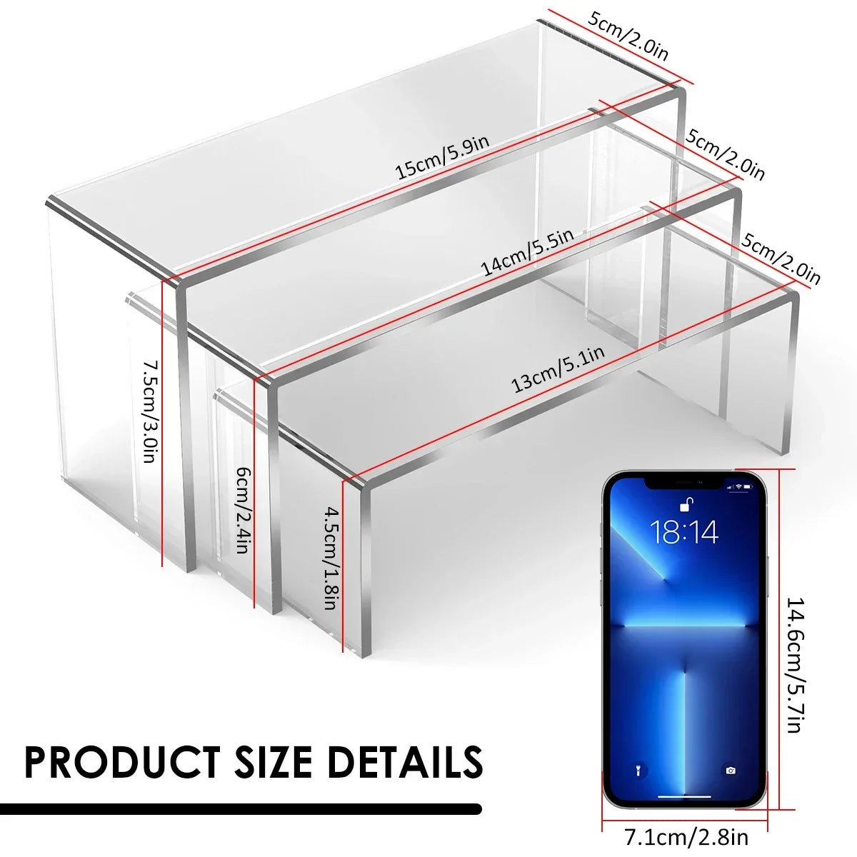 3/6/9/12Pcs Acrylic Display Stand Multifunctional Transparently Mini Model Storage Rack for Perfume Doll Jewelry Decor Organzier
