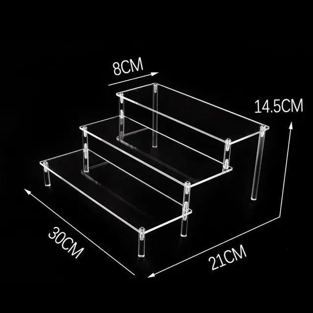 Black Acrylic Riser Display Shelf Perfume Stand Cologne Cupcake Stand for Funko POP Figures Desserts Holder Collection Cosmetic