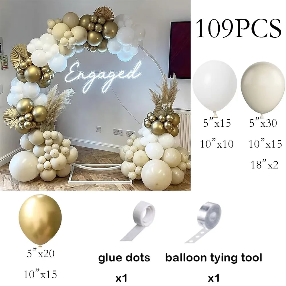 Green Balloons Arch Sage Green White Sand Gold Confetti Latex Ballon Garland Birthday Party Wedding Graduation Decoration Globos