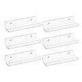 Upsimples 6 Pack CD Display Wall Mount Shelves 4" Vinyl Holder Record Storage Acrylic Floating Shelves Wall Decor Kids Books