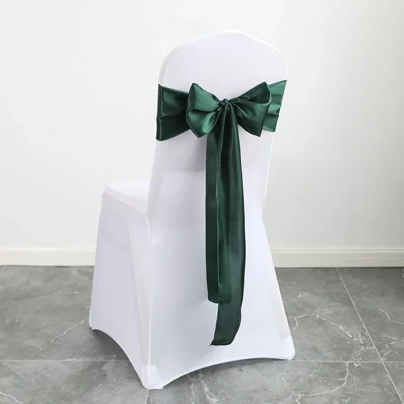 Satin Sash Bow Tie Self-Tie Wedding Decoration Chair - Shiny Look Luxury for Birthday Party Festival Hotel Holiday Dining Room