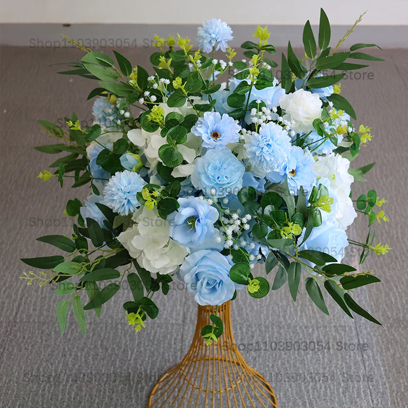 New 70/50/40/30/20cm Wedding Table Centerpiece Flower Wreath, Candlestick Decor, Rose, Green Leaf, Floral Arrangement, Christmas