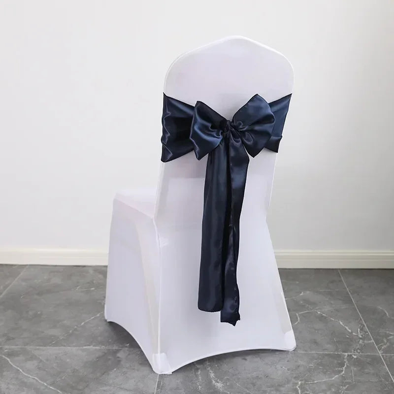 Satin Sash Bow Tie Self-Tie Wedding Decoration Chair - Shiny Look Luxury for Birthday Party Festival Hotel Holiday Dining Room