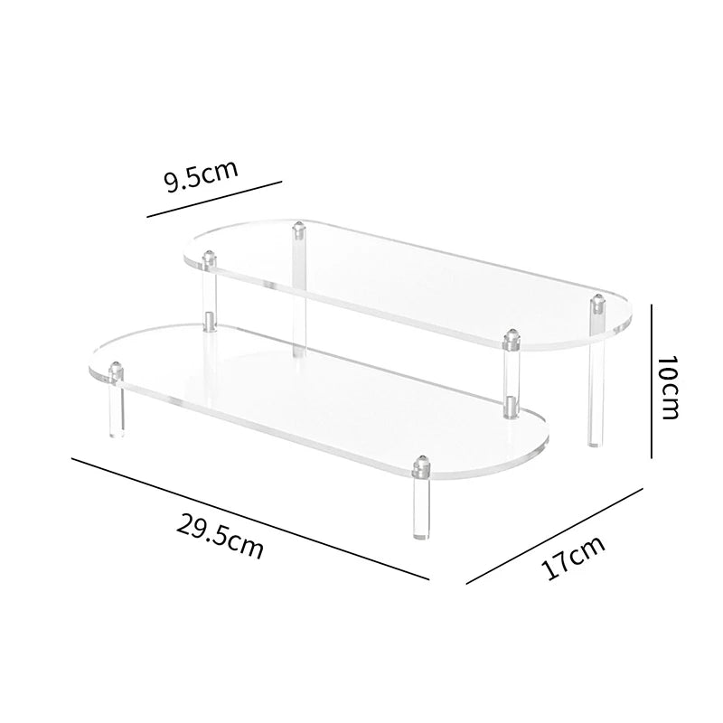 Acrylic Display Stand Rounded Corners Display Shelf Cupcake Perfume Jewelry Organizer Transparent Shelves Storage Organization