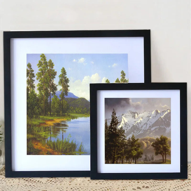 Square Wood Photo Frame For Wall Hanging 20X20 25X25cm Wood Picture Frame Stand For Pictures Photo Decor Commemorative Gift