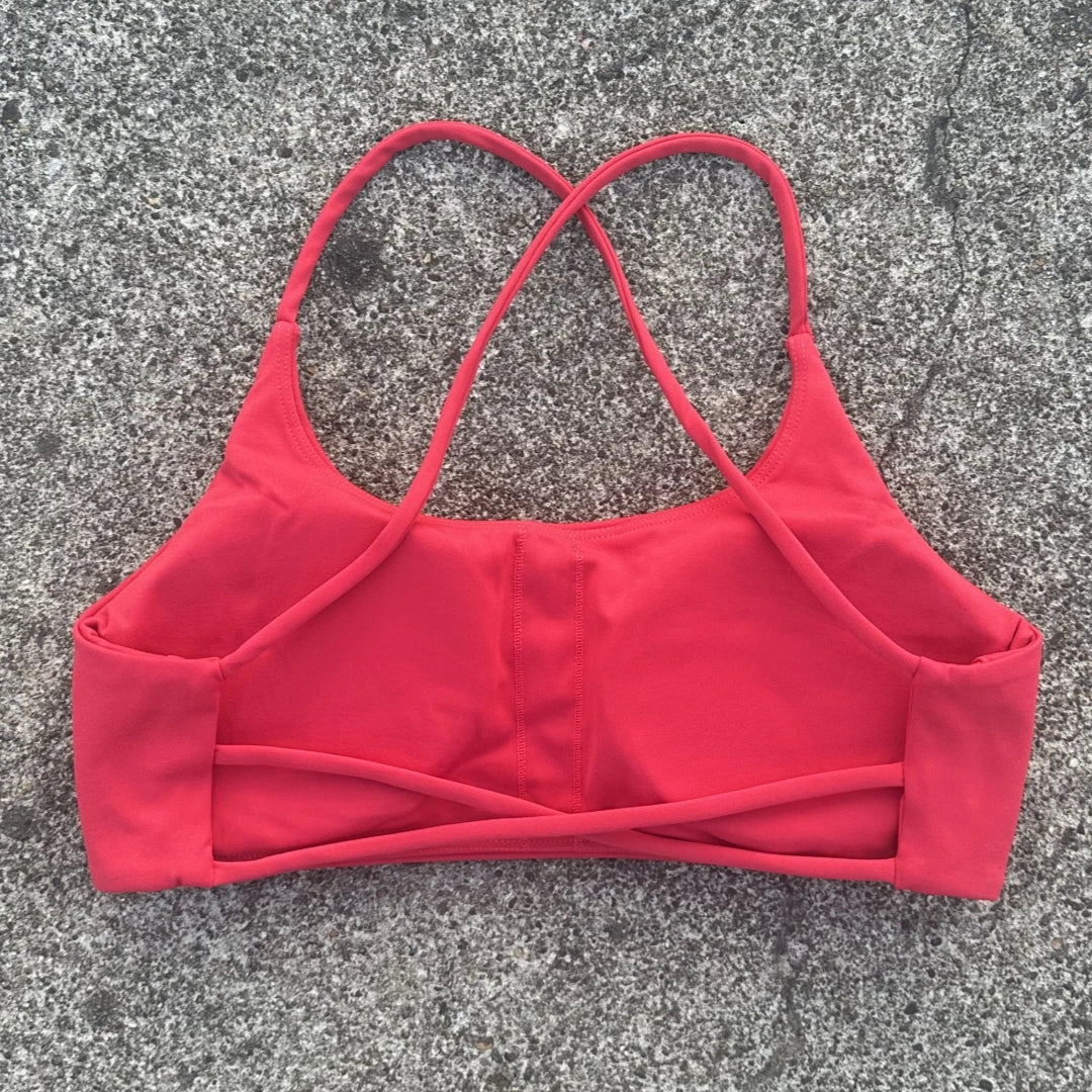 Sexy Soft Fitness Sport Bra Spaghetti Strap Cross Back Hollow Women Top Tight Gym Yoga underwear Athletic Workout With Chest Pad