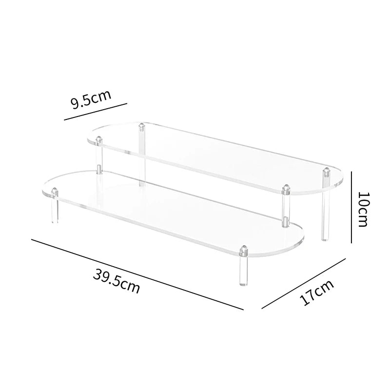 Acrylic Display Stand Rounded Corners Display Shelf Cupcake Perfume Jewelry Organizer Transparent Shelves Storage Organization