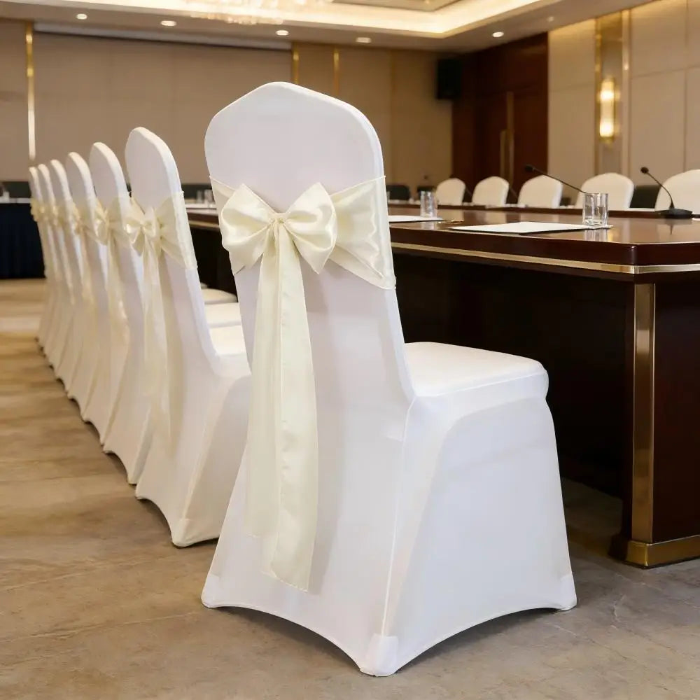 Satin Sash Bow Tie Self-Tie Wedding Decoration Chair - Shiny Look Luxury for Birthday Party Festival Hotel Holiday Dining Room