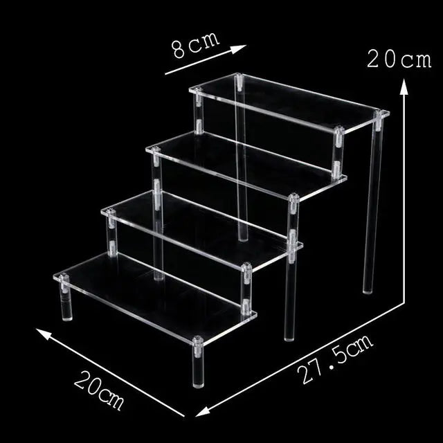Black Acrylic Riser Display Shelf Perfume Stand Cologne Cupcake Stand for Funko POP Figures Desserts Holder Collection Cosmetic