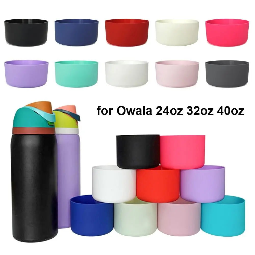 1Pcs Durable Anti-Slip Silicone Boot Colorful Protective Bottle Bottom Base Soft Cup Sleeve for Owala 24oz 32oz 40oz